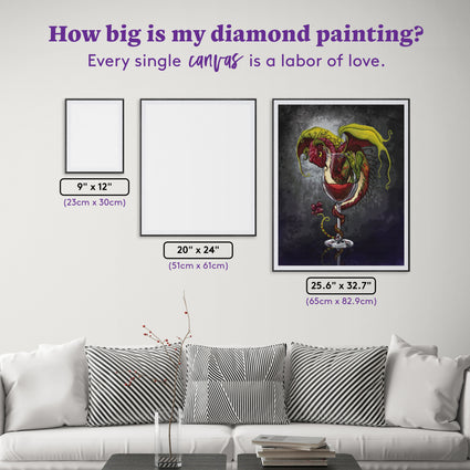 Diamond Painting Red Wine Dragon 25.6" x 32.7" (65cm x 82.9cm) / Square with 45 Colors including 2 ABs and 3 Fairy Dust Diamonds / 86,913