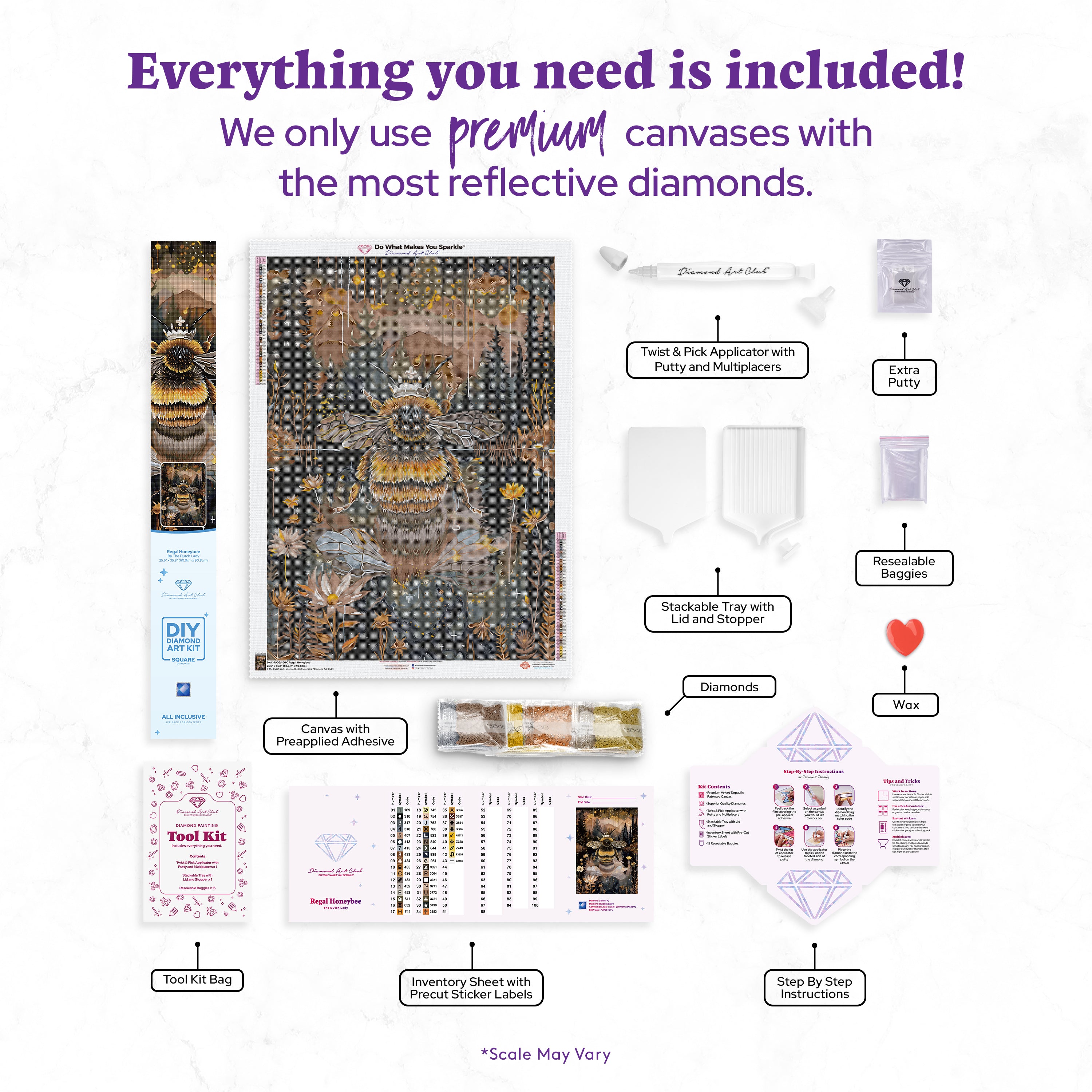 Regal Honeybee Diamond Painting Kit – Diamond Art Club