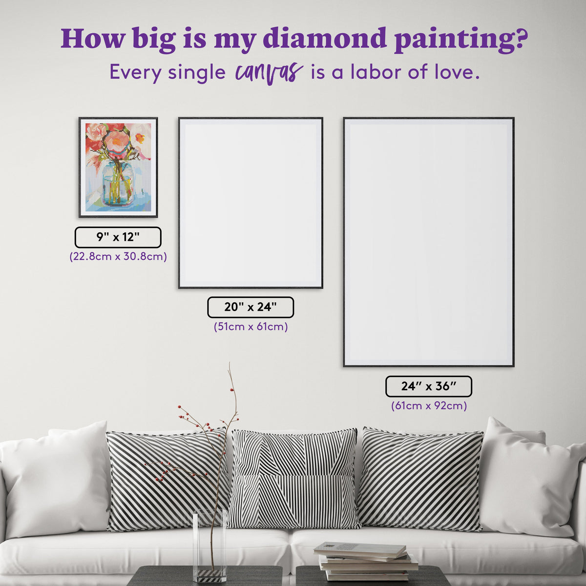 Diamond Painting Rene's Bouquet 9" x 12" (22.8cm x 30.8cm) / Round with 47 Colors including 1 AB and 1 Iridescent Diamond and 7 Fairy Dust Diamonds / 9,296