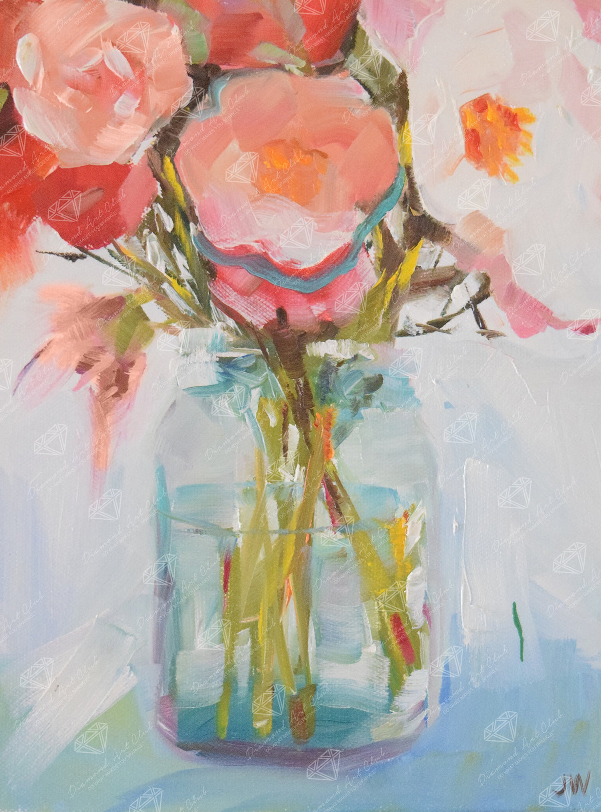 Diamond Painting Rene's Bouquet 9" x 12" (22.8cm x 30.8cm) / Round with 47 Colors including 1 AB and 1 Iridescent Diamond and 7 Fairy Dust Diamonds / 9,296