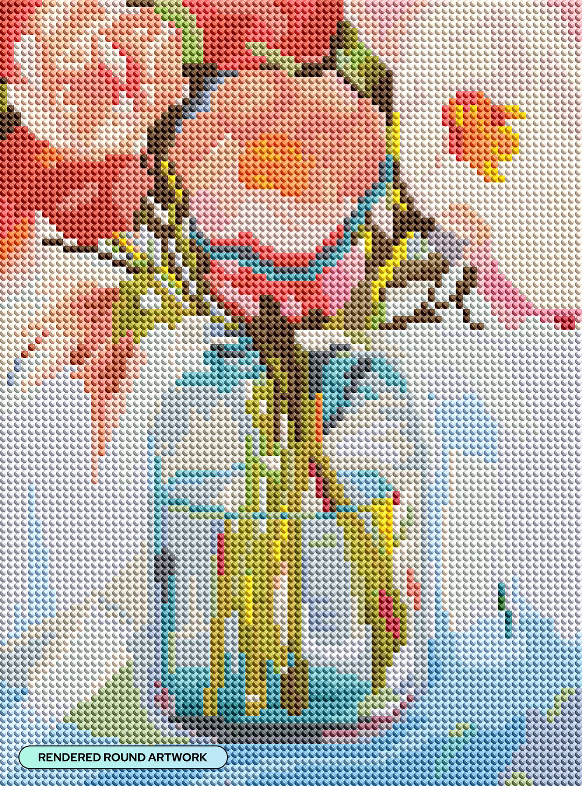 Diamond Painting Rene's Bouquet 9" x 12" (22.8cm x 30.8cm) / Round with 47 Colors including 1 AB and 1 Iridescent Diamond and 7 Fairy Dust Diamonds / 9,296