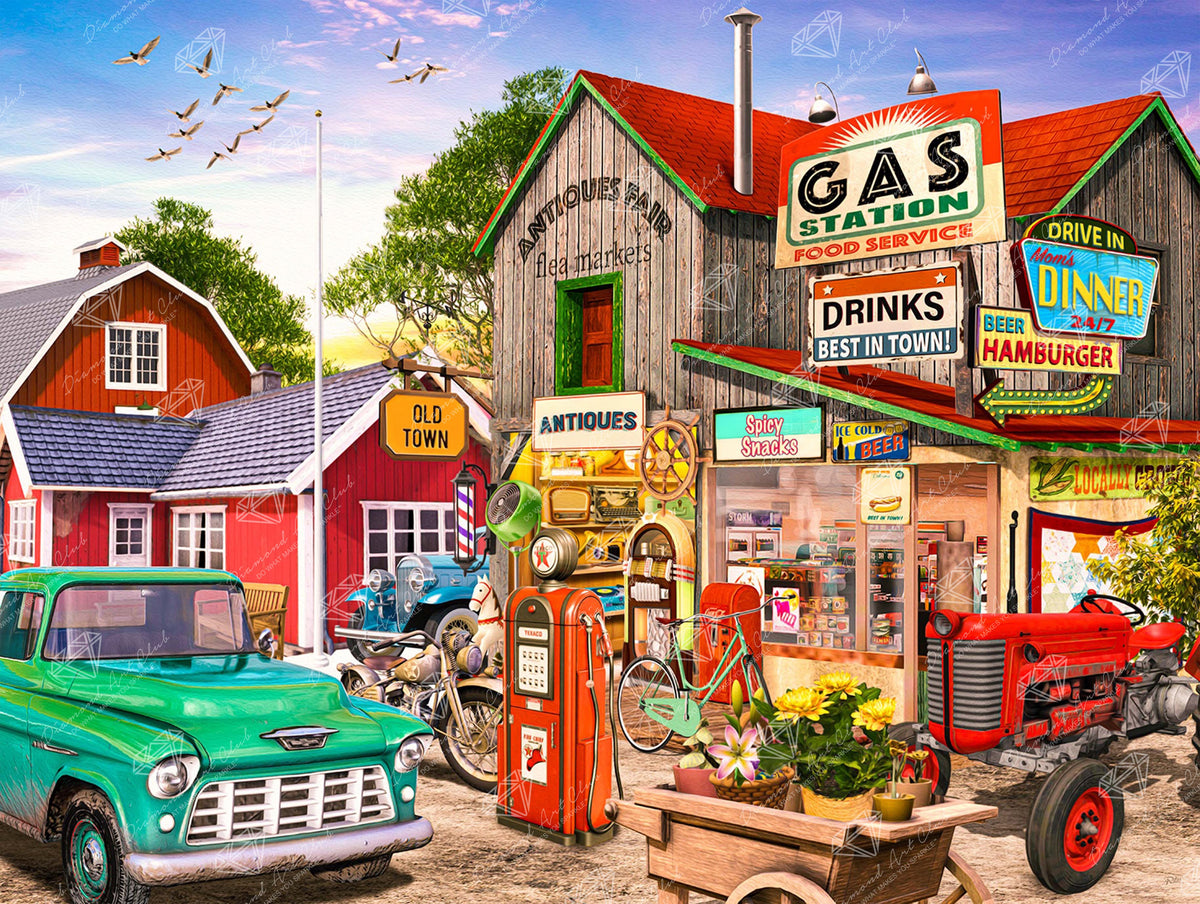 Diamond Painting Rest Area 36.6" x 27.6" (92.8cm x 69.9cm) / Square with 84 Colors including 2 ABs and 3 Fairy Dust Diamonds / 104,813