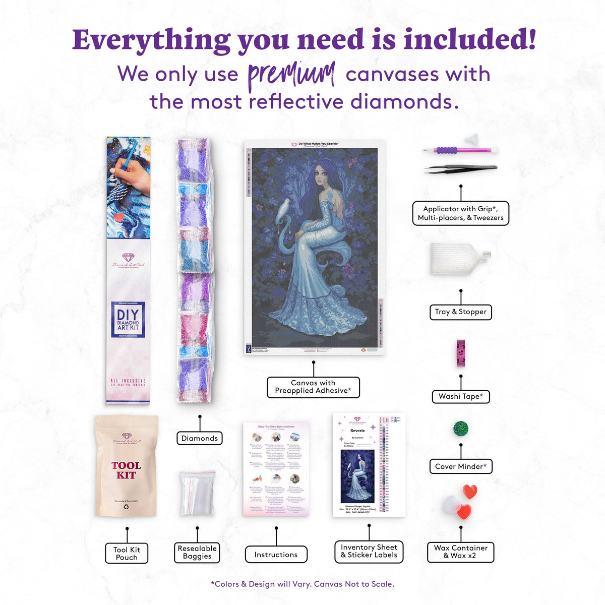 Diamond Painting Reverie 23.6" x 37.4" (60cm x 95cm) / Square with 34 Colors including 1 ABs and 3 Fairy Dust Diamonds / 91,440