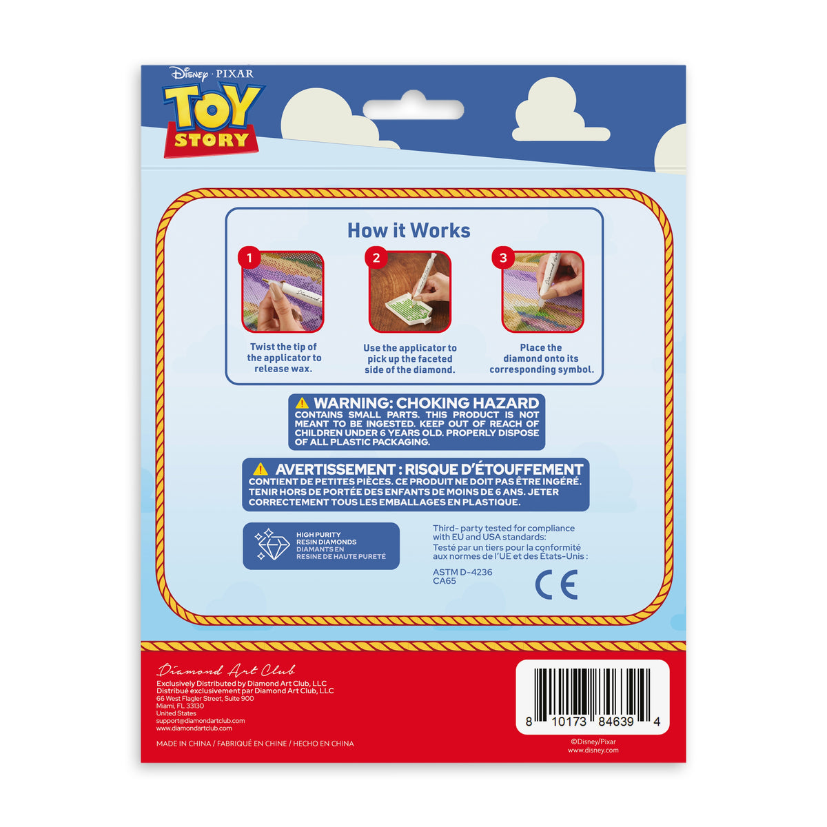 Diamond Painting Rex - Sparkle Pals™ 5.3" x 5.2" (13.4cm x 13.3cm) / Round with 4 Colors including 3 Fairy Dust Diamonds / 490