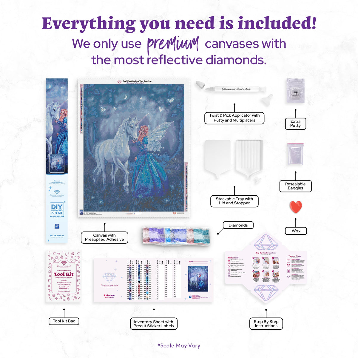 Diamond Painting Rhiannon 27.6" x 34.7" (69.9cm x 87.9cm) / Square with 51 Colors including 3 ABs and 2 Fairy Dust Diamonds / 99,193