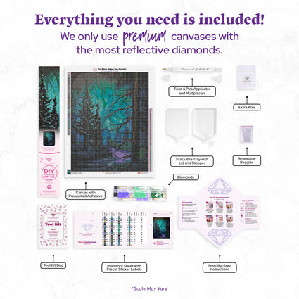 Diamond Painting River of Enchantment 22" x 28" (55.6cm x 70.7cm) / Round with 68 Colors including 1 AB and 3 Fairy Dust Diamonds / 51,914
