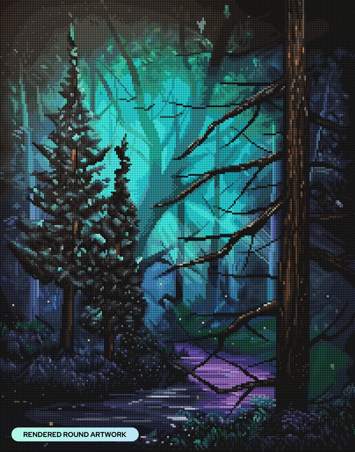 Diamond Painting River of Enchantment 22" x 28" (55.6cm x 70.7cm) / Round with 68 Colors including 1 AB and 3 Fairy Dust Diamonds / 51,914