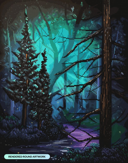 Diamond Painting River of Enchantment 22" x 28" (55.6cm x 70.7cm) / Round with 68 Colors including 1 AB and 3 Fairy Dust Diamonds / 51,914