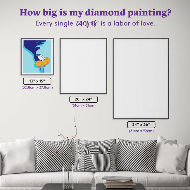Diamond Painting Road Runner™ 13" x 15" (32.8cm x 37.8cm) / Round With 10 Colors Including 1 ABs / 15,795