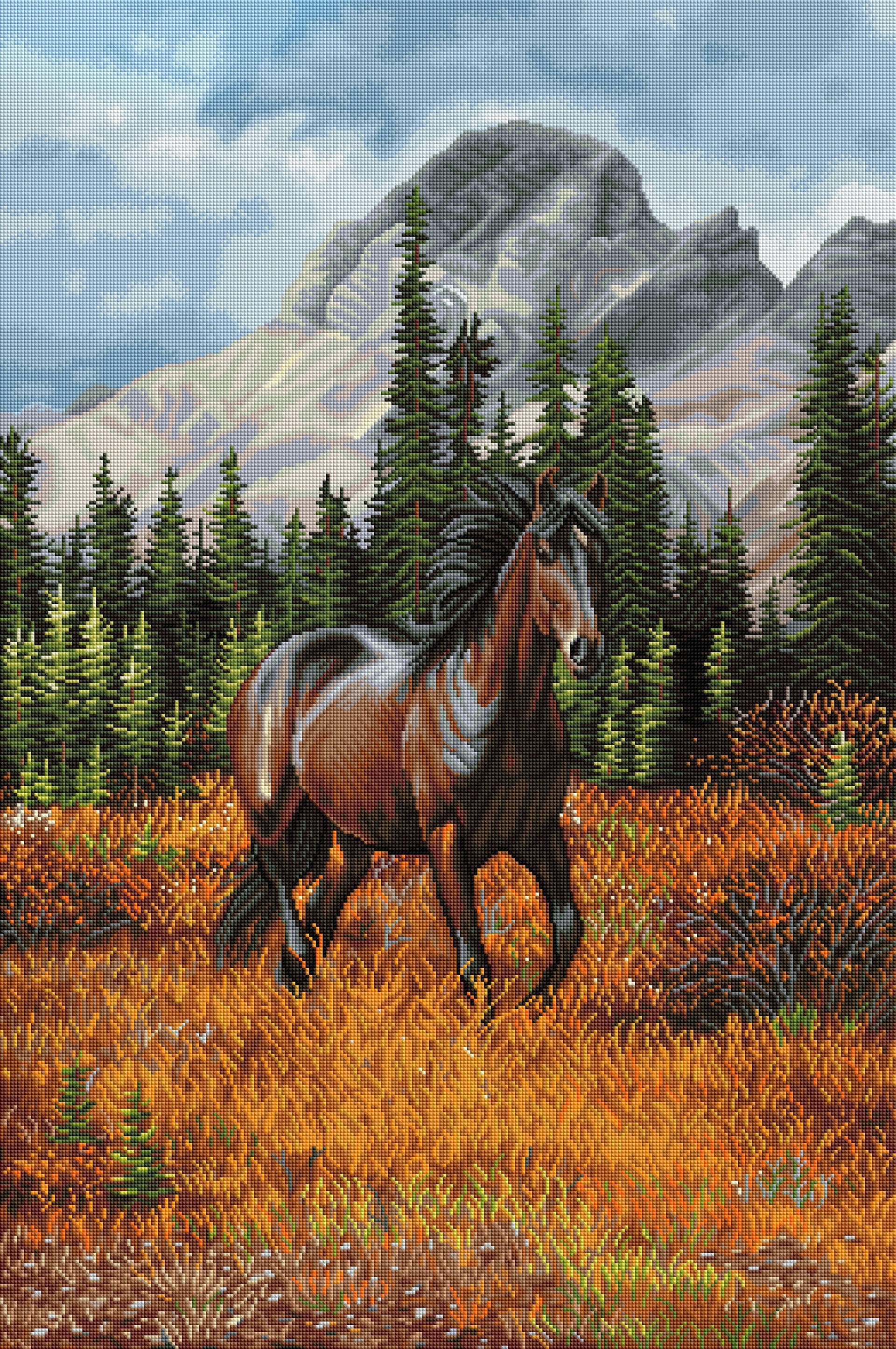 Diamond Painting Rocky Mountain Freedom 25.6" x 38.6" (65cm x 98cm) / Square with 44 Colors including 3 ABs / 102,573