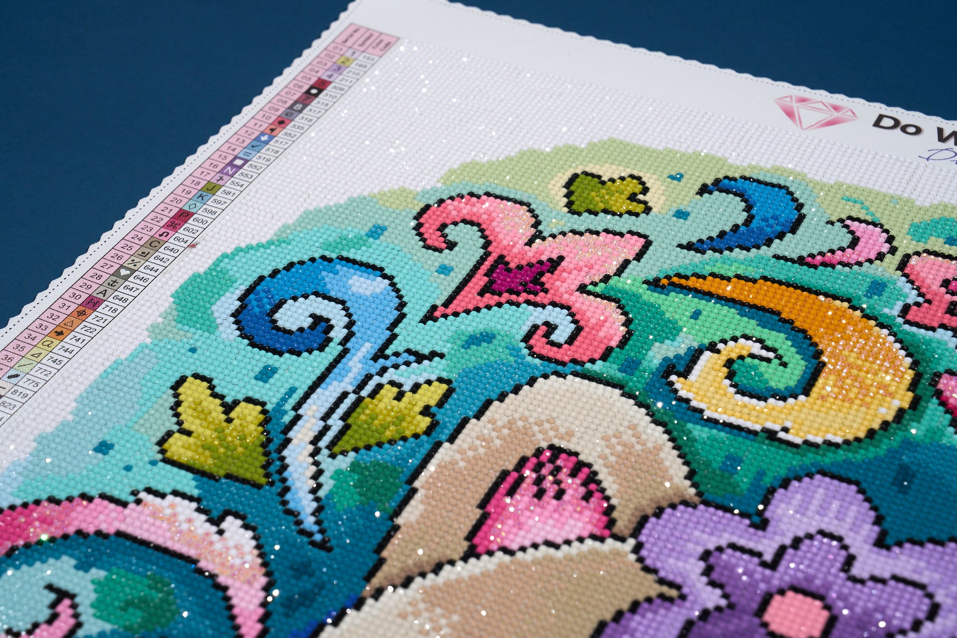 Diamond Painting Rococo Cat 22" x 30" (55.6cm x 75.9cm) / Round with 81 Colors including 3 ABs and 4 Fairy Dust Diamonds / 55,752