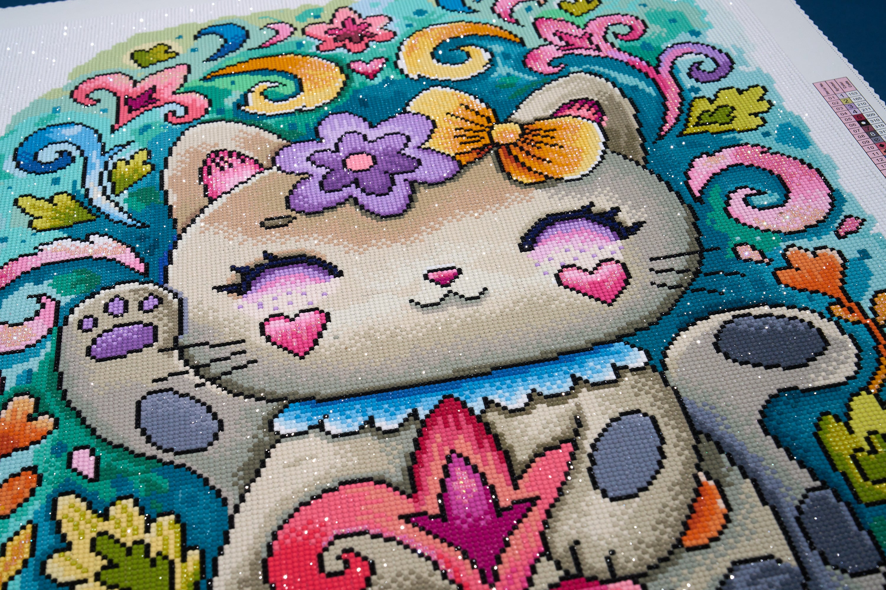 ダイヤモンドペインティングキット 猫と花の風景 90㎝×65cm DAC ロココ・キャット ダイヤモンドペインティングキット – Diamond Art Club