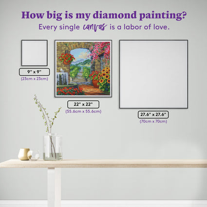 Diamond Painting Romance of the Vines 22" x 22" (55.6cm x 55.6cm) / Round With 71 Colors Including 2 ABs and 2 Fairy Dust Diamonds / 40,804