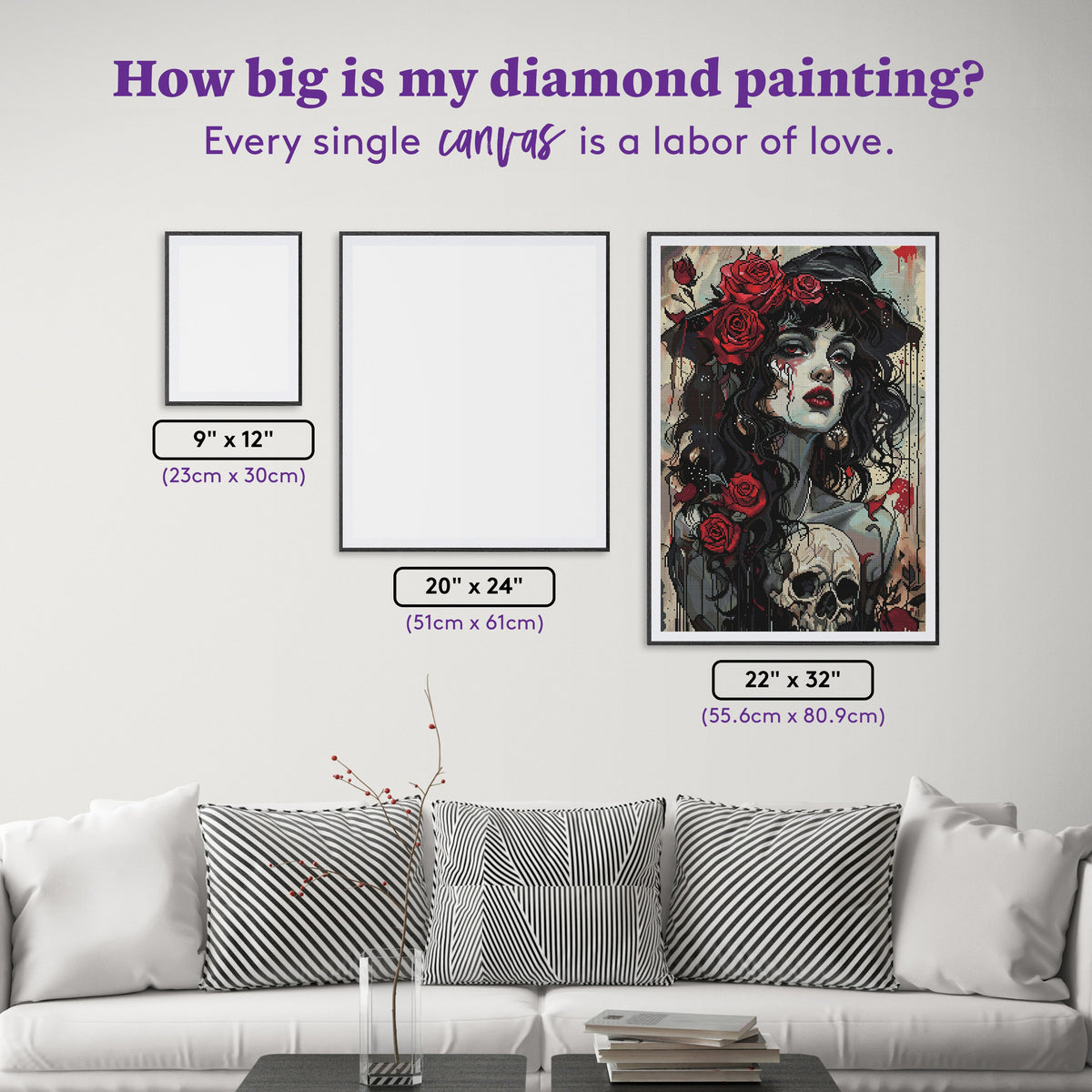 Diamond Painting Romantic Sorcery 22" x 32" (55.6cm x 80.9cm) / Round with 54 Colors including 2 ABs and 1 Fairy Dust Diamond / 59,388