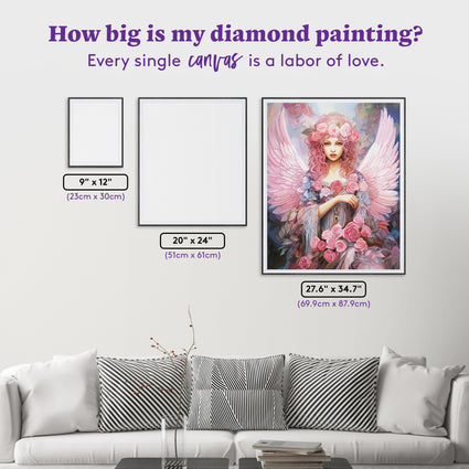 Diamond Painting Rose Angel 27.6" x 34.6" (69.9cm x 87.9cm) / Square with 93 Colors including 1 AB and 3 Fairy Dust Diamonds / 99,193