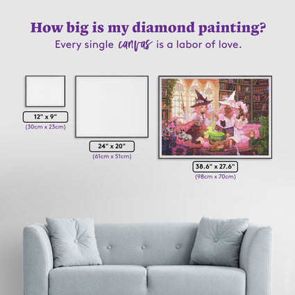 Diamond Painting Rose Library 38.6" x 27.6" (98cm x 70cm) / Square With 77 Colors Including 5 ABs and 3 Fairy Dust Diamonds / 110,433