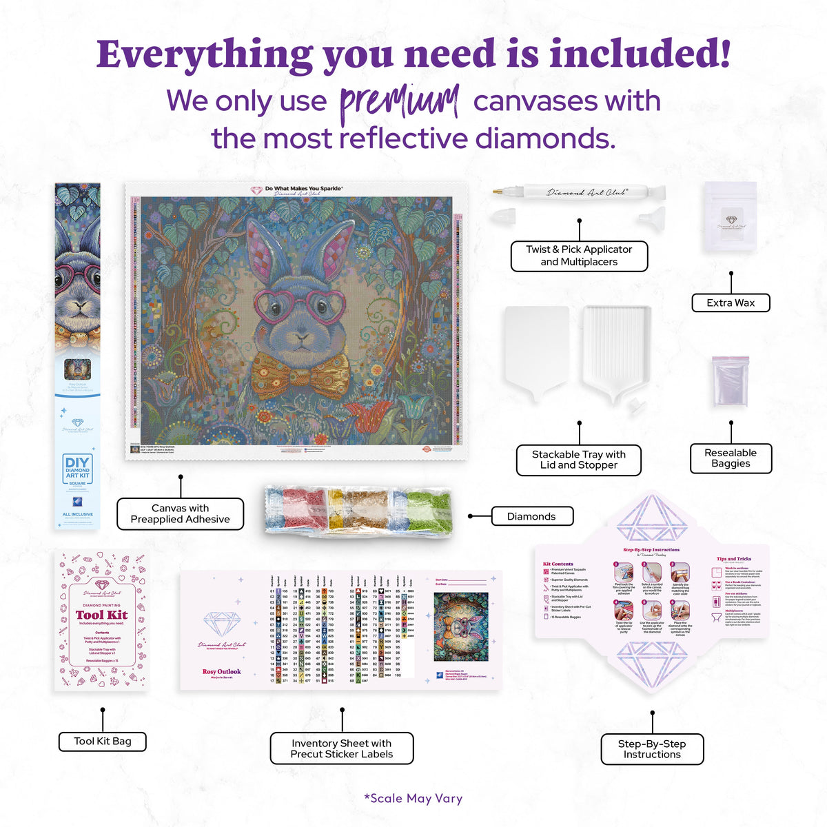 Diamond Painting Rosy Outlook 32.3" x 25.6" (81.9cm x 65cm) / Square with 93 Colors including 1 AB and 4 Fairy Dust Diamonds / 85,869