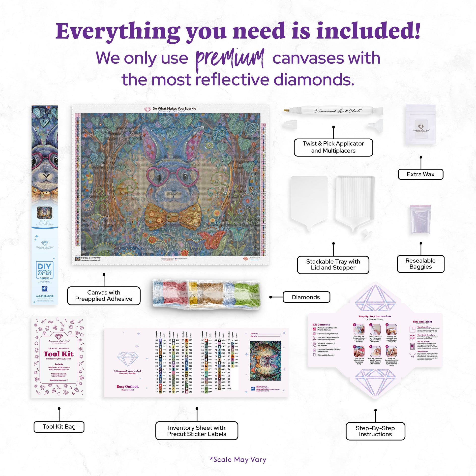 Diamond Painting Rosy Outlook 32.3" x 25.6" (81.9cm x 65cm) / Square with 93 Colors including 1 AB and 4 Fairy Dust Diamonds / 85,869