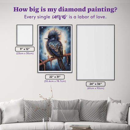 Diamond Painting Royal Bird 22" x 31" (55.6cm x 78.7cm) / Round with 41 Colors including 1 AB and 3 Fairy Dust Diamonds / 57,772