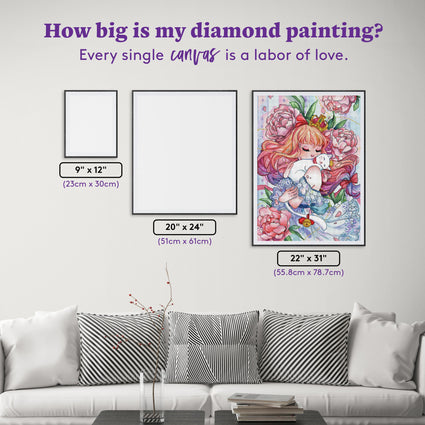 Diamond Painting Royal Cuddle 22" x 31" (55.8cm x 78.7cm) / Square with 95 Colors including 1 AB and 1 Electro Diamond and 5 Fairy Dust Diamonds / 70,784