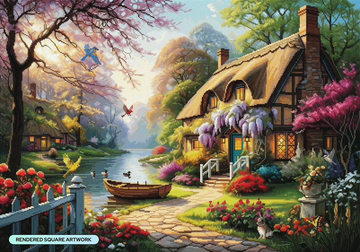 Diamond Painting Rustic Charms 39.4" x 27.6" (99.8cm x 69.9cm) / Square with 94 Colors including 2 ABs and 5 Fairy Dust Diamonds / 112,681