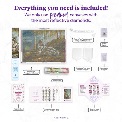 Diamond Painting Safe and Sound 36.6" x 27.6" (93cm x 70cm) / Square with 74 Colors including 2 ABs and 3 Fairy Dust Diamonds / 104,813