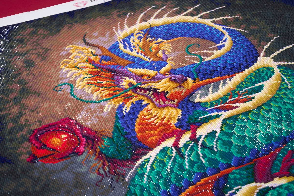 Diamond Painting Sake Dragon 27.6" x 35" (69.9cm x 88.9cm) / Square with 71 Colors including 2 ABs and 6 Fairy Dust Diamonds / 100,317