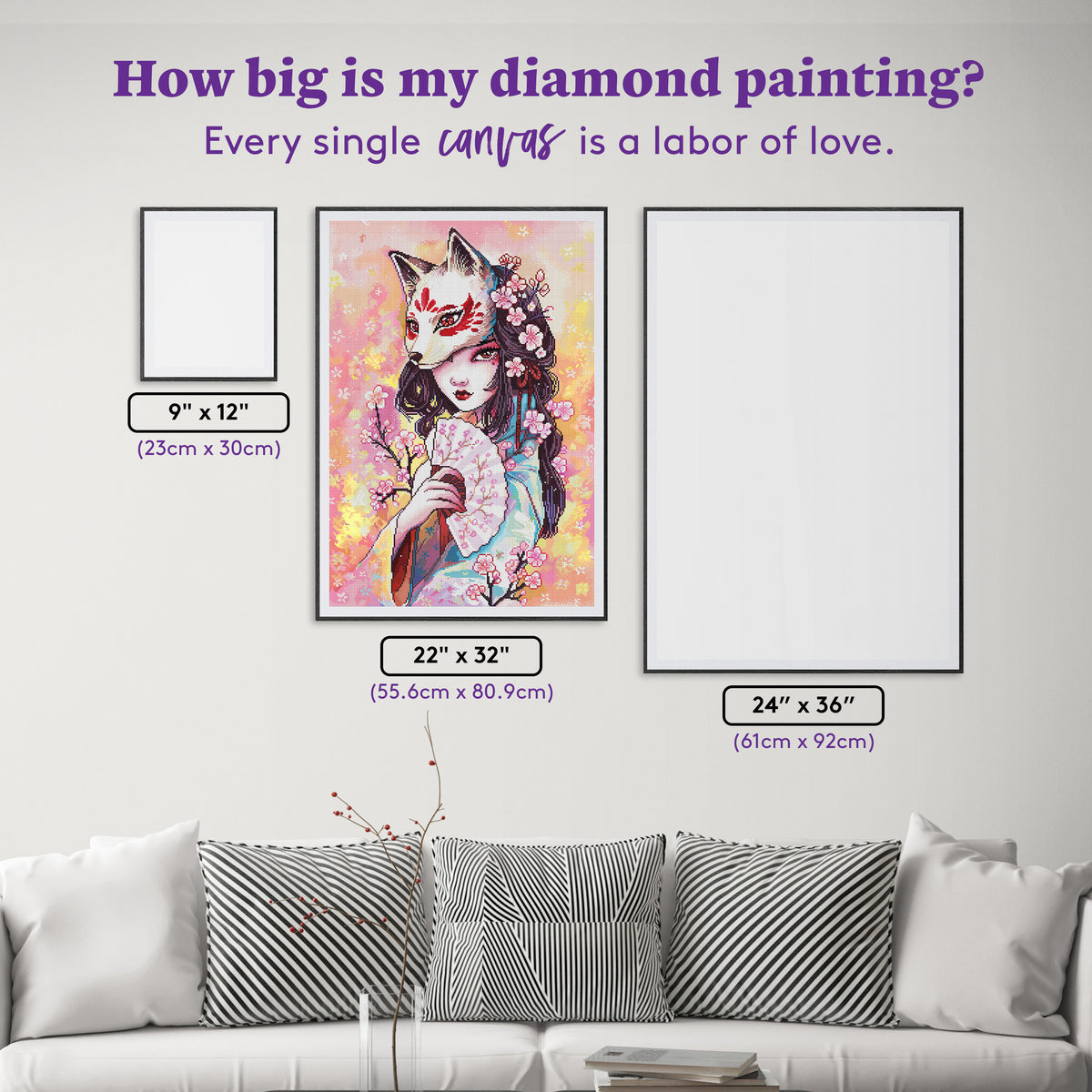 Diamond Painting Sakura 22" x 32" (55.6cm x 80.9cm) / Round with 83 Colors including 1 AB and 3 Fairy Dust Diamonds / 59,388