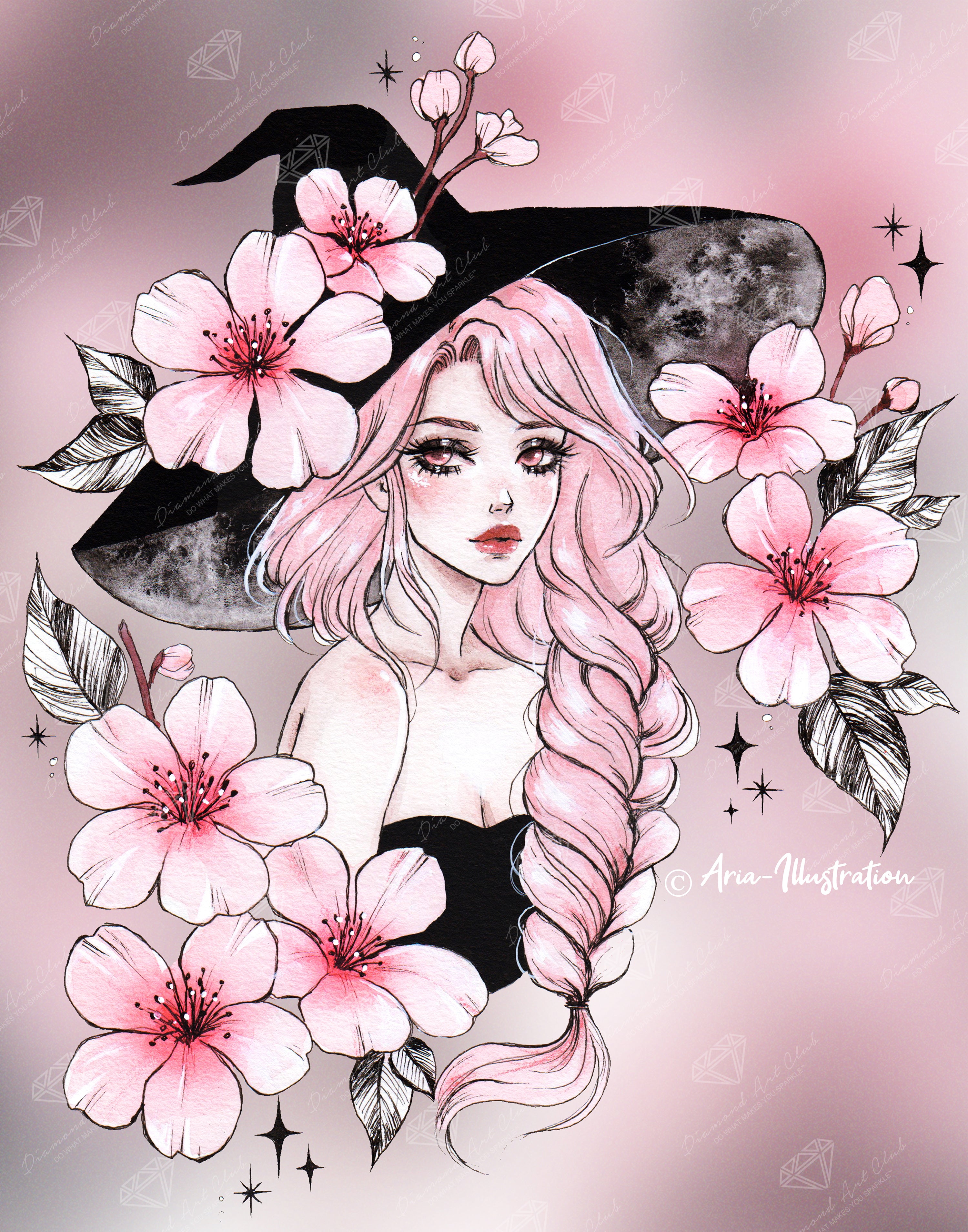 ダイヤモンドアートクラブ　Sakura Festival Sakura Witch – Diamond Art Club
