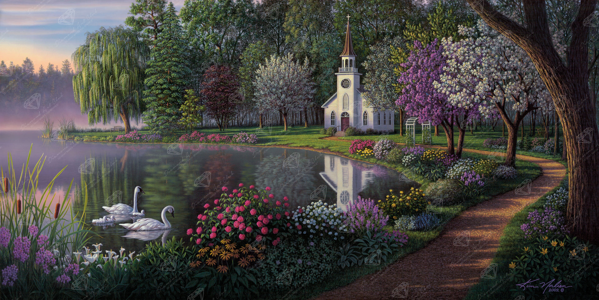 Diamond Painting Sanctuary 47.2" x 23.6" (119.7cm x 60cm) / Square With 76 Colors Including 3 ABs and 5 Fairy Dust Diamonds / 115,921