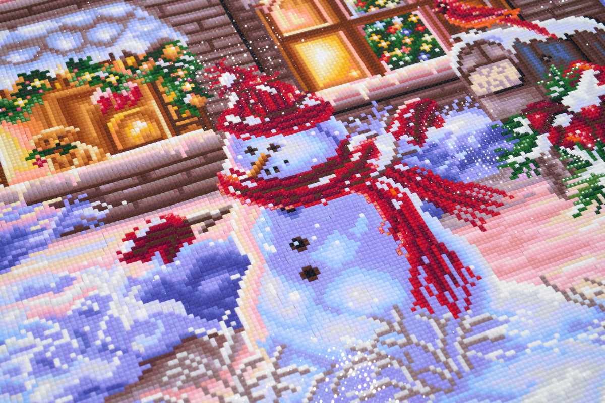 Diamond Painting Santa's Sleigh Ride 27.6" x 36.6" (69.9cm x 92.8cm) / Square with 64 Colors including 3 ABs and 3 Fairy Dust Diamonds / 104,813