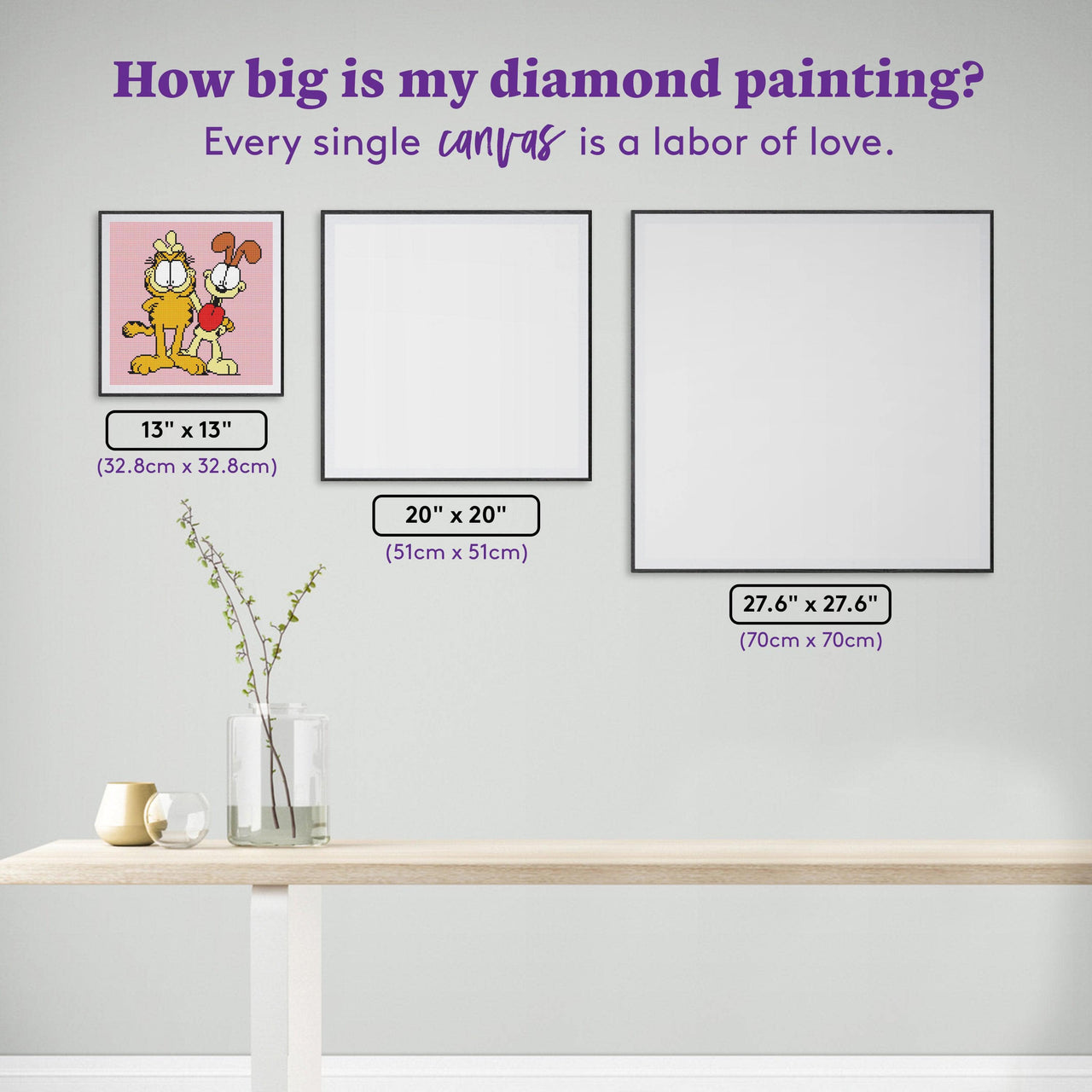 Diamond Painting Say Cheese 13" x 13" (32.8cm x 32.8cm) / Round with 7 Colors including 2 ABs / 13,689