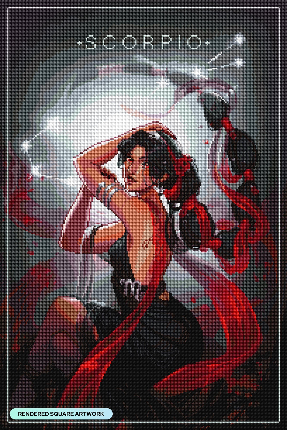 Diamond Painting Scorpio 20" x 30" (50.8cm x 75.9cm) / Square with 65 Colors including 1 AB and 2 Iridescent Diamonds and 3 Fairy Dust Diamonds / 62,220