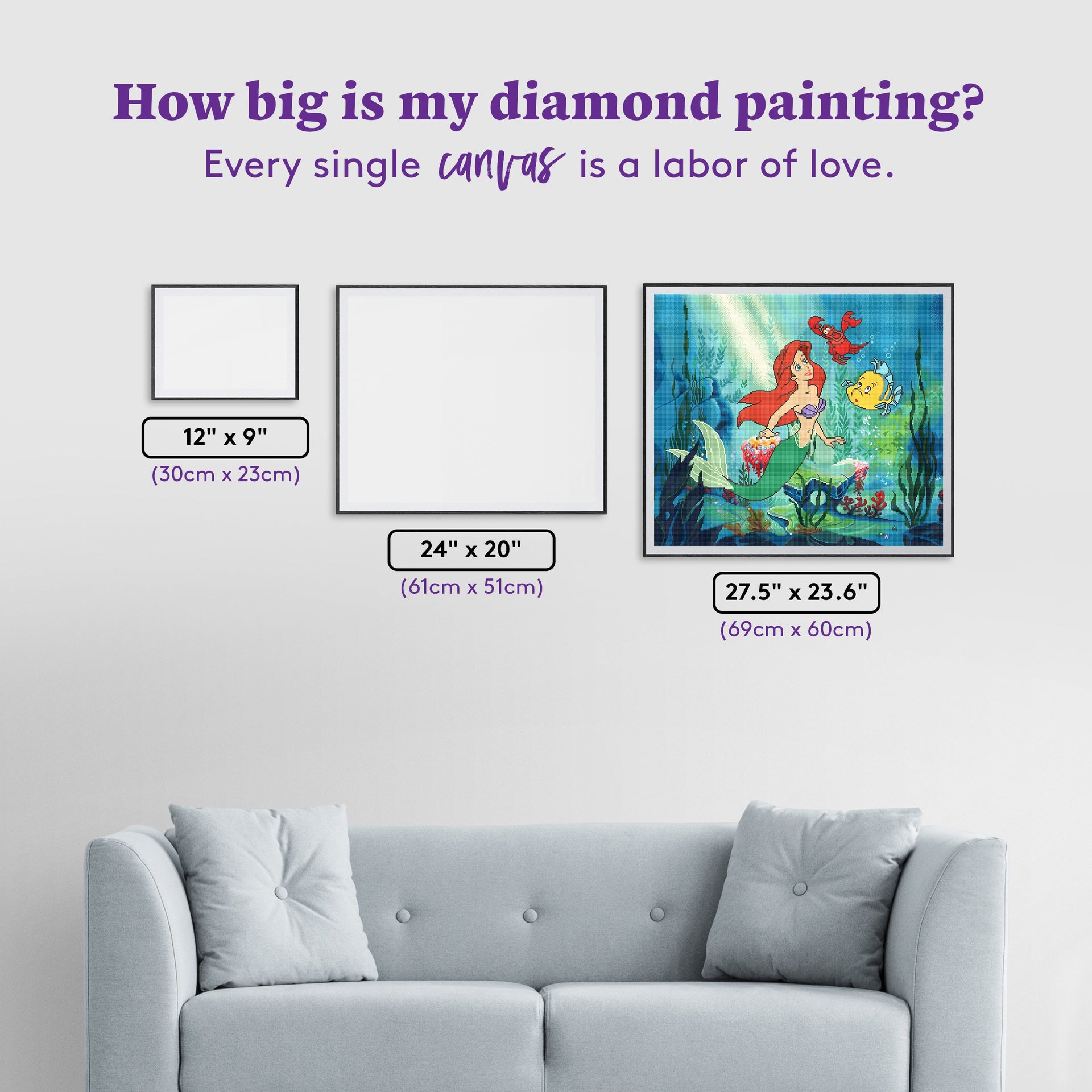 Diamond Painting Sea the Possibilities 27.5" x 23.6" (69cm x 60cm) / Square with 62 Colors including 2 ABs and 3 Fairy Dust Diamonds / 66,757