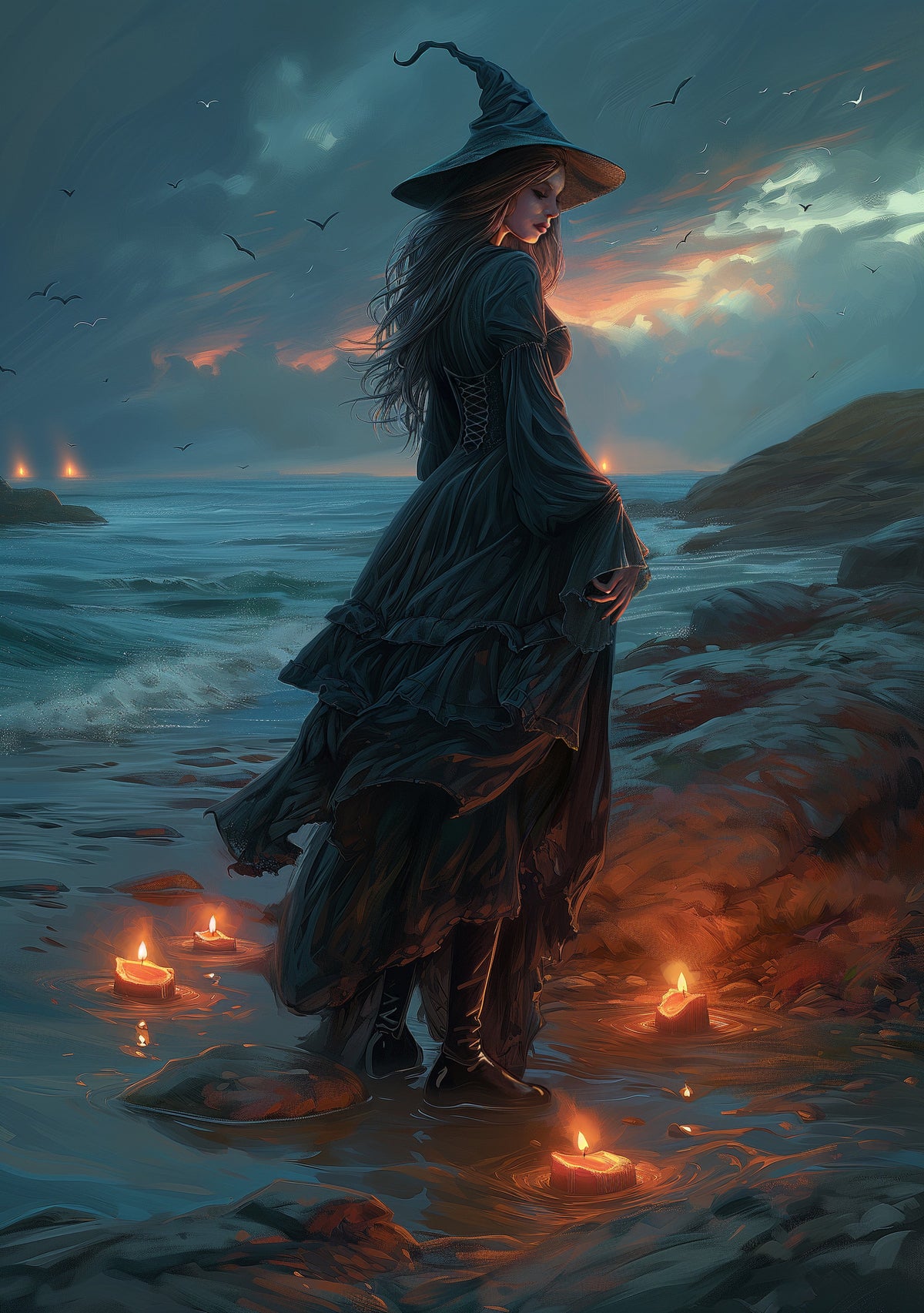 Diamond Painting Sea Witch 27.6" x 39" (69.9cm x 98.8cm) / Square with 76 Colors including 2 ABs and 4 Fairy Dust Diamonds / 111,557