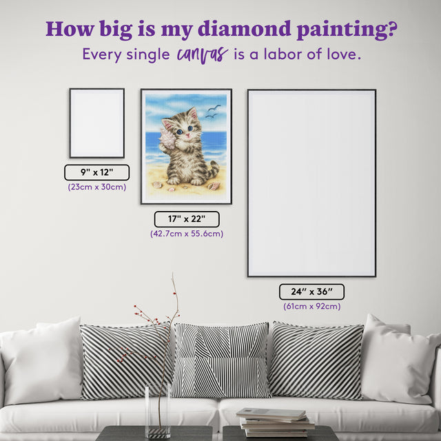 Seashell Kitten Diamond Painting Kit – Diamond Art Club