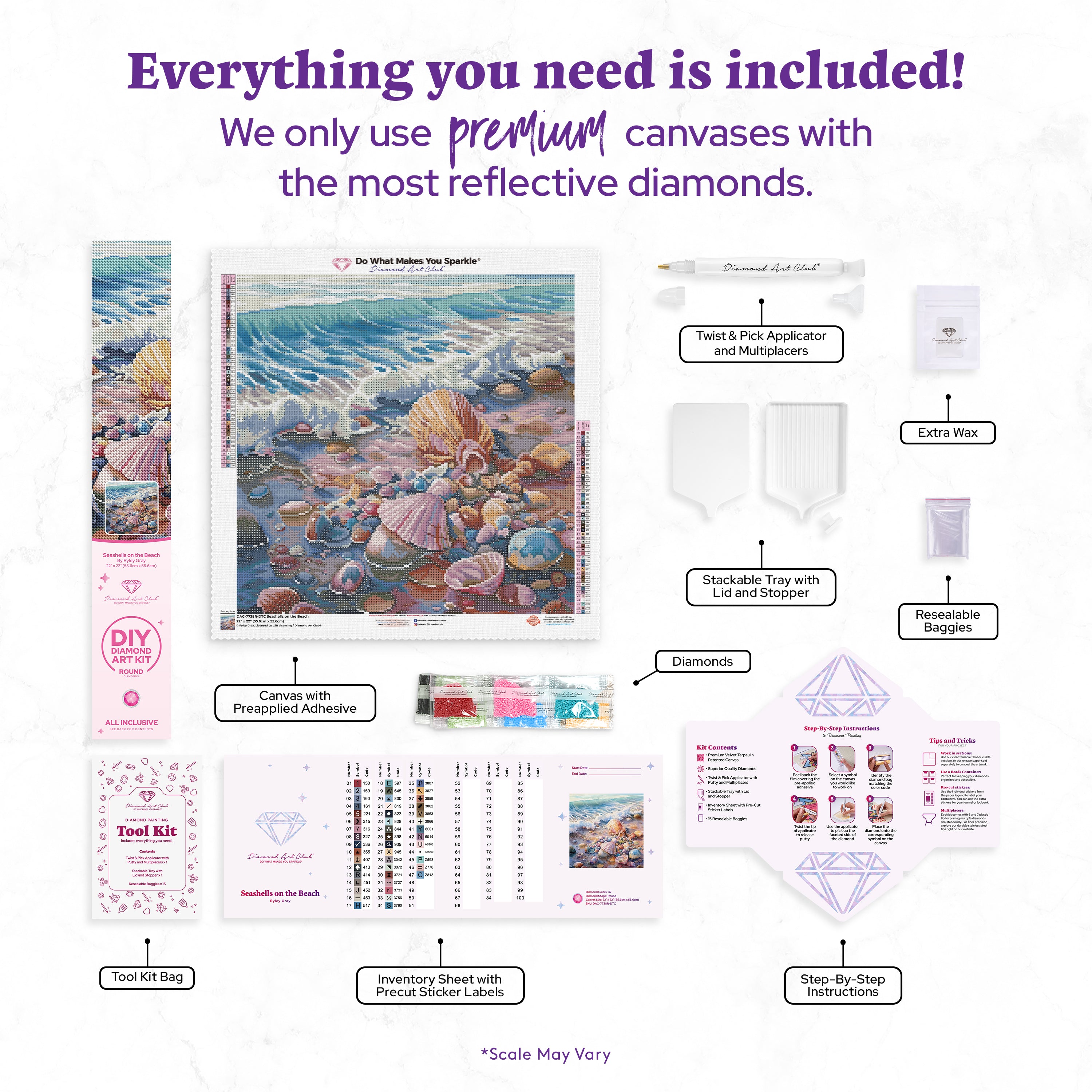 Seashells on the Beach – Diamond Art Club