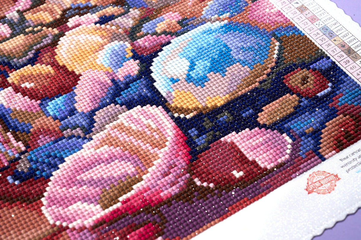 Diamond Painting Seashells on the Beach 22" x 22" (55.6cm x 55.6cm) / Round with 47 Colors including 2 ABs and 3 Fairy Dust Diamonds / 40,804