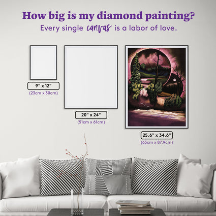 Diamond Painting Seasons Over Water 25.6" x 34.6" (65cm x 87.9cm) / Square with 48 Colors including 3 ABs and 2 Fairy Dust Diamonds / 92,133