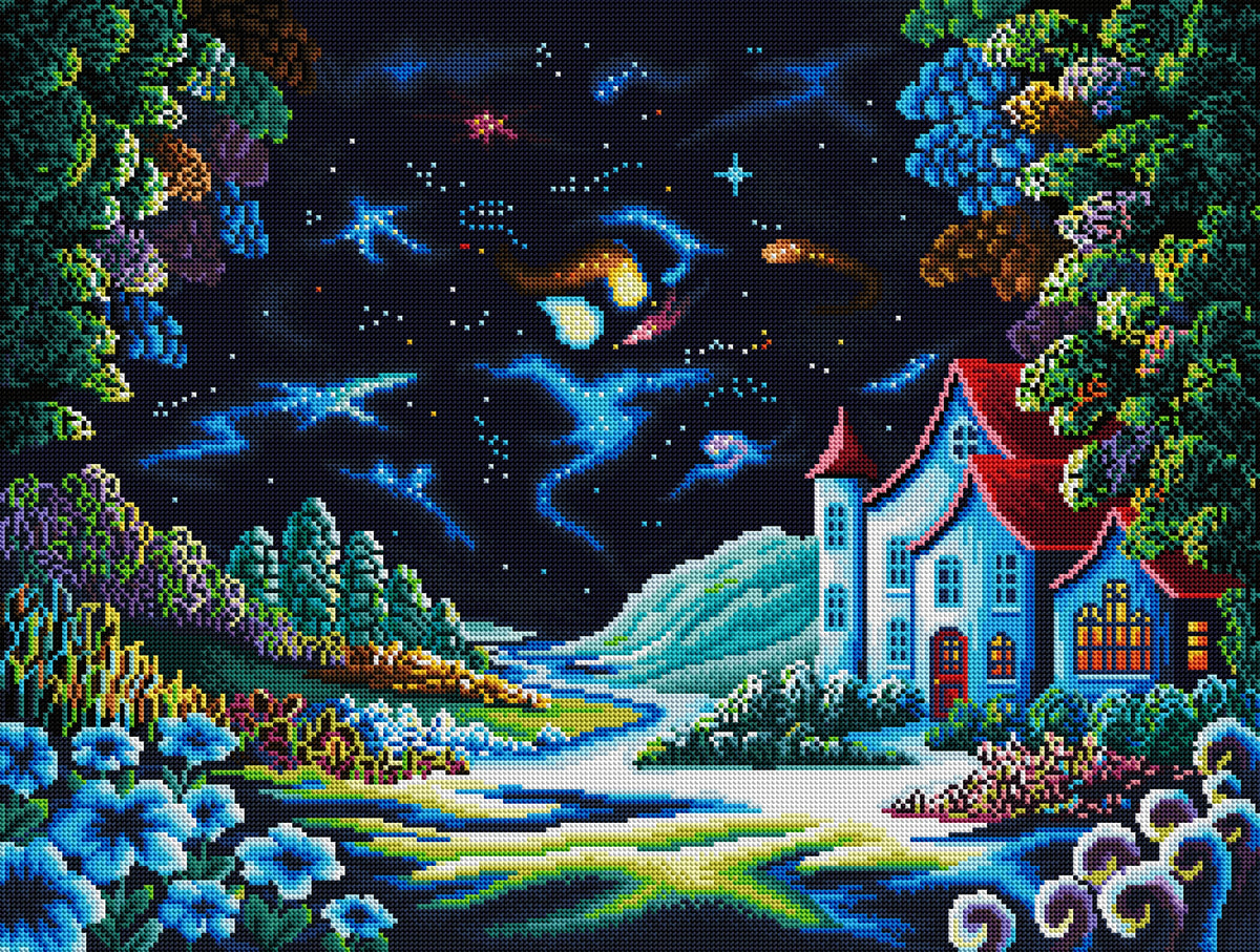 Diamond Painting Second Dream 29" x 22" (73.7cm x 55.8cm) / Round with 53 Colors including 5 ABs / 52,337