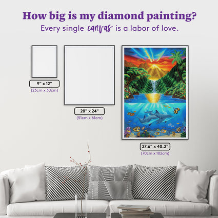 Diamond Painting Secret Falls 27.6" x 40.2" (70cm x 102cm) / Square with 63 Colors including 4 ABs and 3 Fairy Dust Diamonds / 114,929