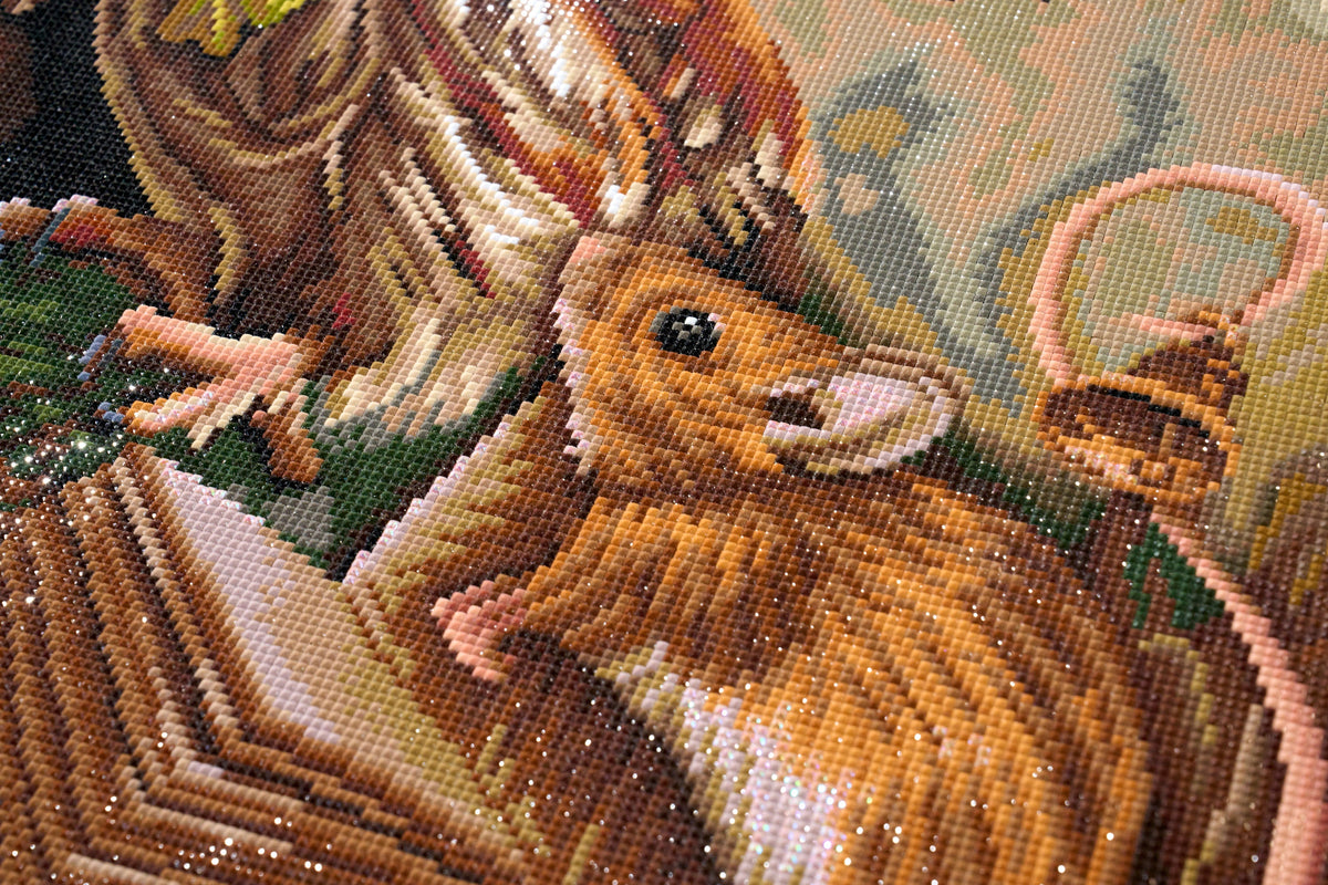 Diamond Painting Secrets of the Feather and Fur 22" x 28" (55.8cm x 70.7cm) / Square with 55 Colors including 4 ABs and 1 Fairy Dust Diamond / 63,616