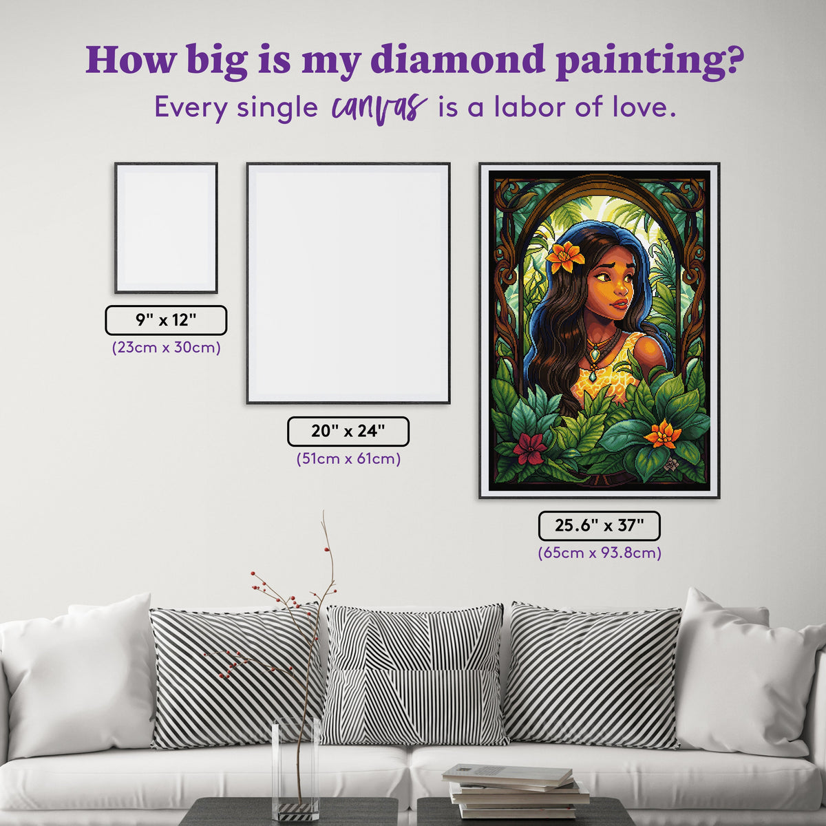 Diamond Painting Secrets of the Jungle 25.6" x 37" (65cm x 93.8cm) / Square with 62 Colors including 3 ABs and 3 Fairy Dust Diamonds / 98,397