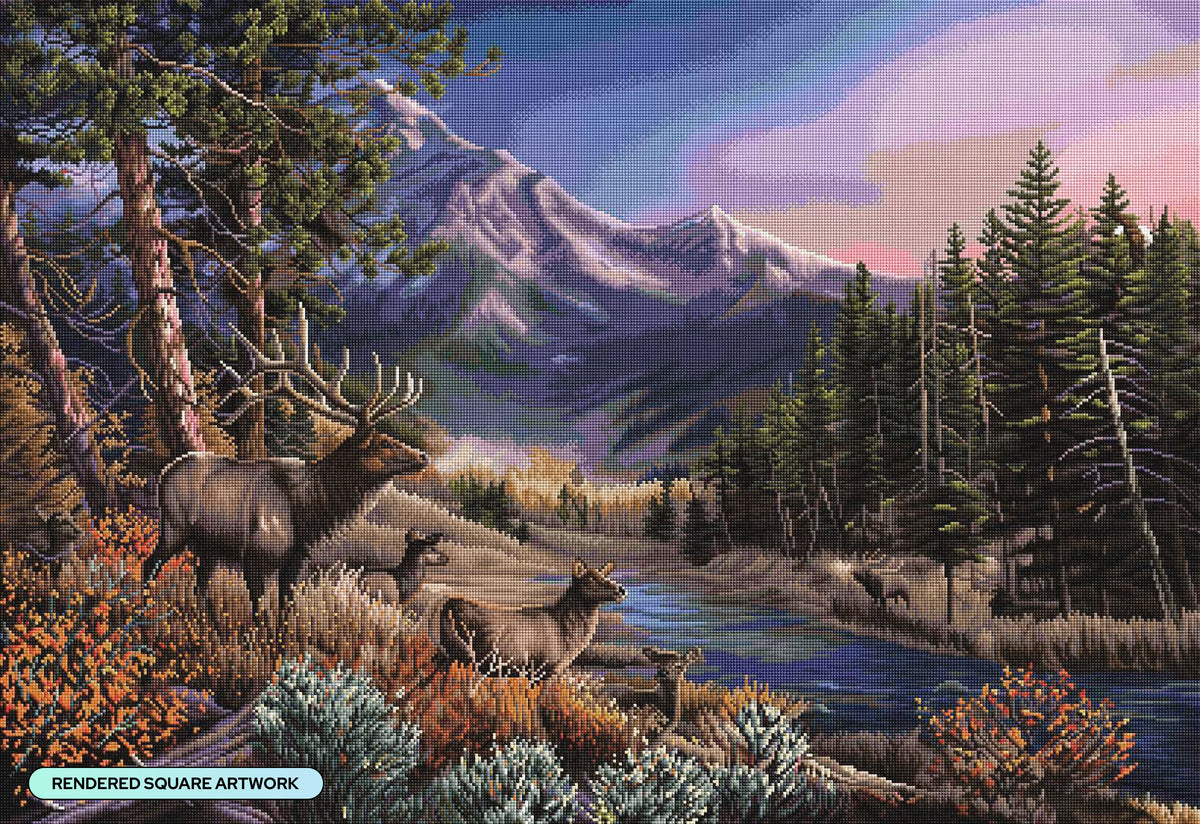 Diamond Painting September Passage 40.2" x 27.6" (101.8cm x 69.9cm) / Square with 77 Colors including 3 ABs and 3 Fairy Dust Diamonds / 114,929