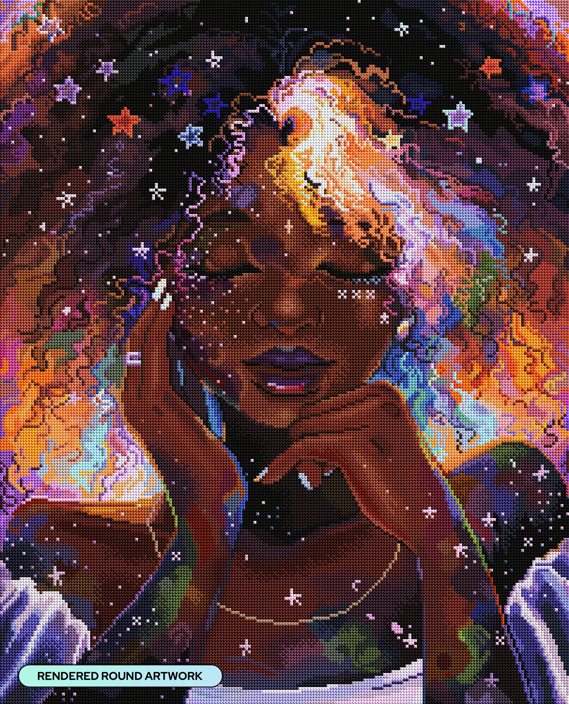 Diamond Painting Serenity 22" x 27" (55.6cm x 68.8cm) / Round with 94 Colors including 4 ABs and 1 Electro Diamond and 3 Fairy Dust Diamonds / 50,500