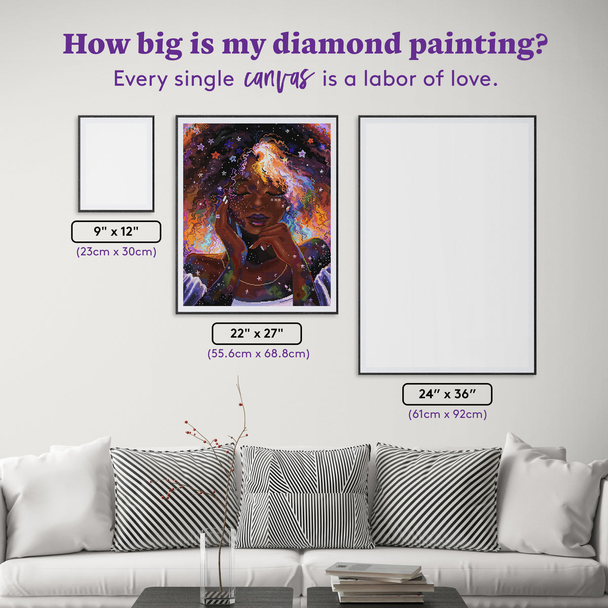 Diamond Painting Serenity 22" x 27" (55.6cm x 68.8cm) / Round with 94 Colors including 4 ABs and 1 Electro Diamond and 3 Fairy Dust Diamonds / 50,500