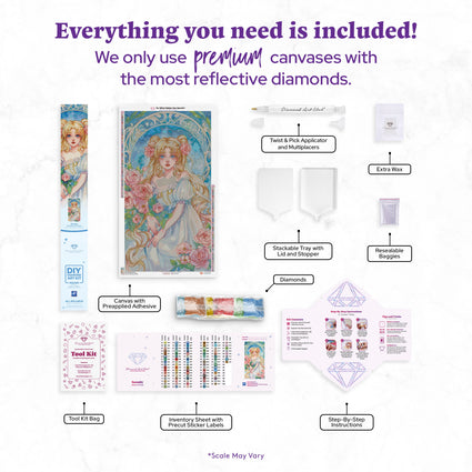 Diamond Painting Serenity 23.6" x 43.7" (60cm x 110.8cm) / Square with 92 Colors including 2 ABs and 7 Fairy Dust Diamonds / 107,245