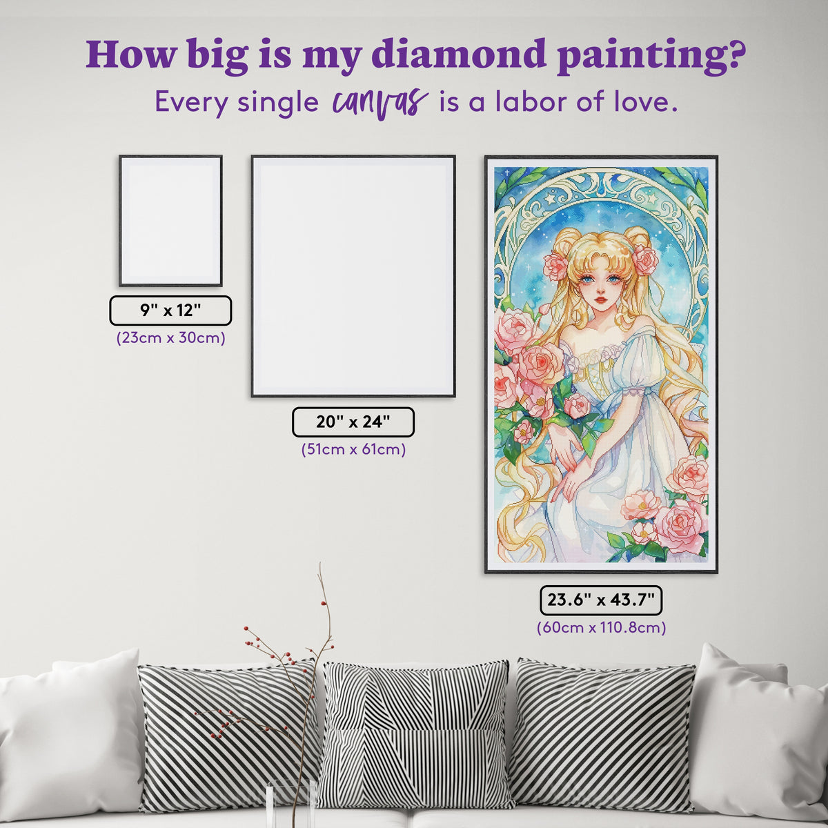 Diamond Painting Serenity 23.6" x 43.7" (60cm x 110.8cm) / Square with 92 Colors including 2 ABs and 7 Fairy Dust Diamonds / 107,245