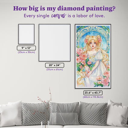Diamond Painting Serenity 23.6" x 43.7" (60cm x 110.8cm) / Square with 92 Colors including 2 ABs and 7 Fairy Dust Diamonds / 107,245