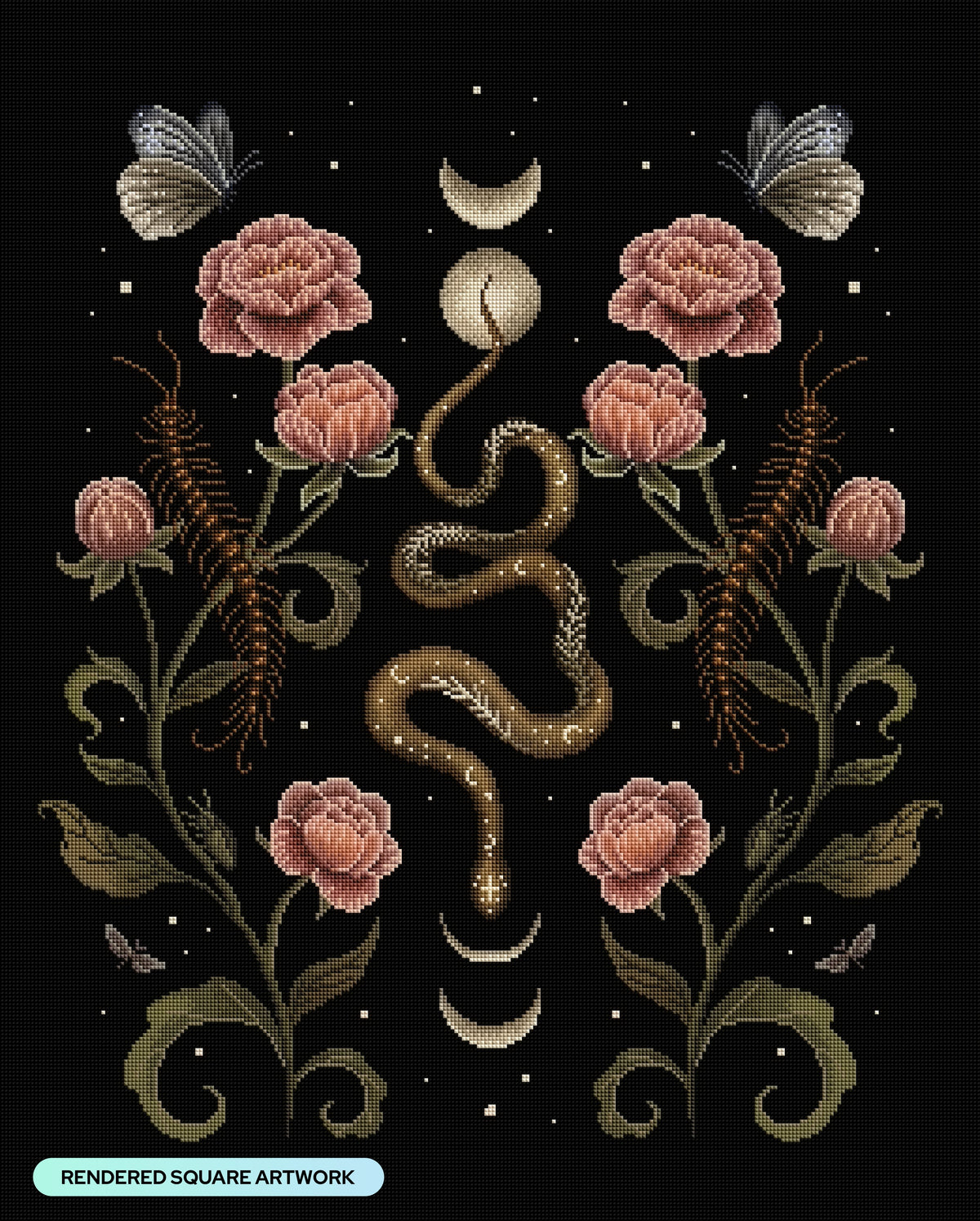 Diamond Painting Serpentine Garden 25.6" x 31.9" (65cm x 80.9cm) / Square with 40 Colors including 5 Fairy Dust Diamonds / 84,825